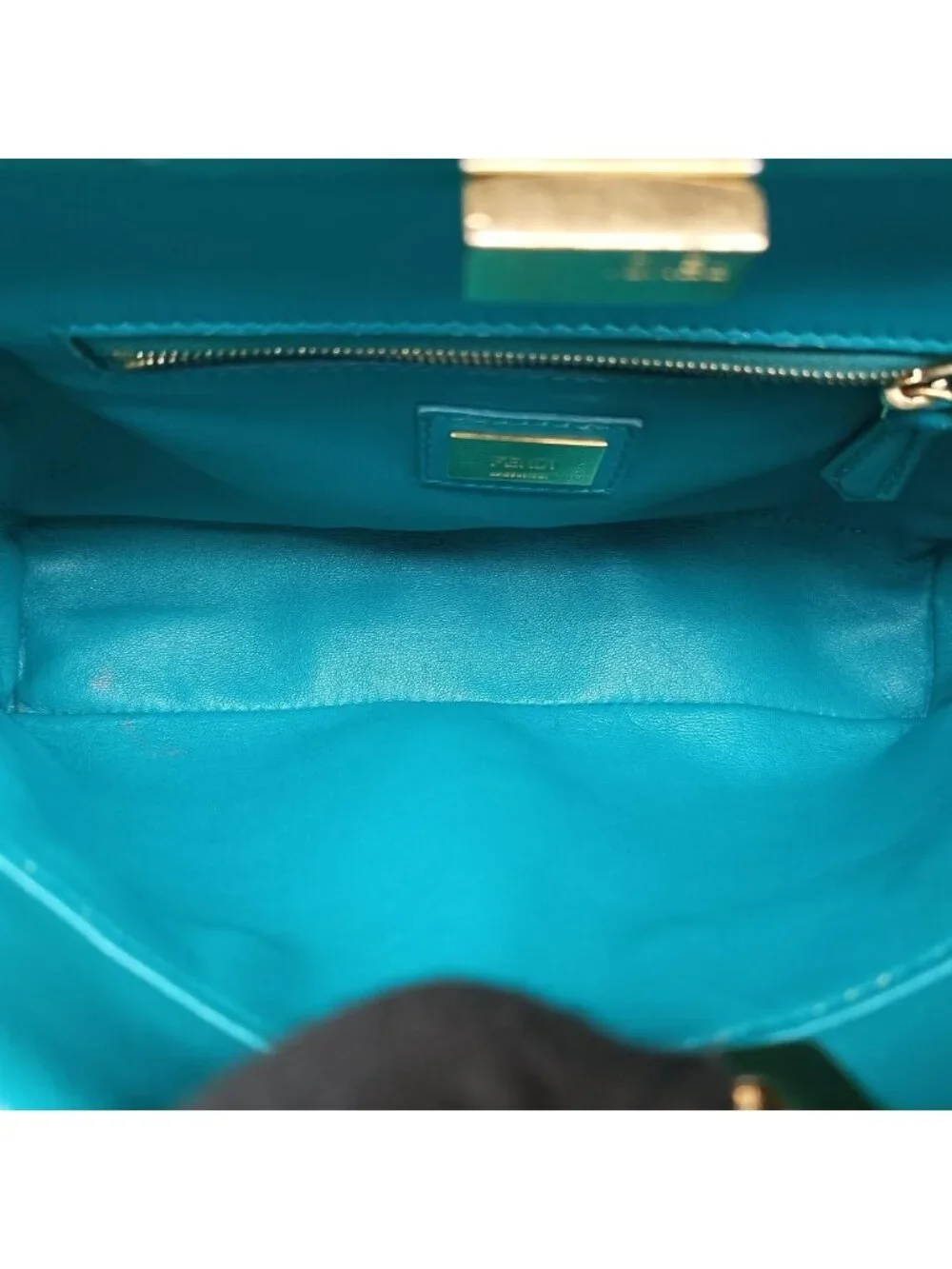 Fendi Peekaboo Mini Blue Leather Handbag